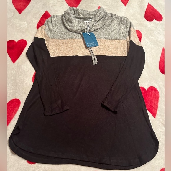 NWT Market & Spruce Cameron Cowl Neck Brushed Sweatshirt - Picture 5 of 11